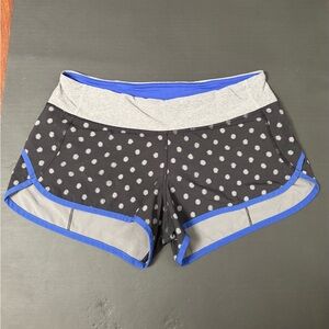 lululemon athletica Black and Gray Polka Dot Athletic Shorts